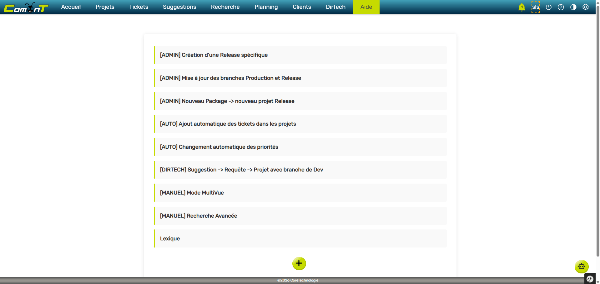 Comant help page